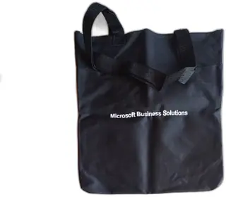 Microsoft Business Solutions Black Fabric Tote Bag Promotional Unused Vintage