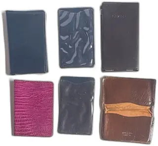 Vintage Leather Card Holders SHARP Cases Lot Hand Glazed Cabretta Lizard Embossed