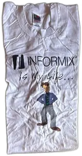 Vintage Informix Is My Life JBS Open Systems Promo T Shirt XL Fruit Of The Loom White