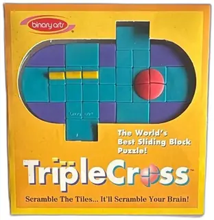 1996 Binary Arts TripleCross Sliding Block Puzzle Game Complete In Box