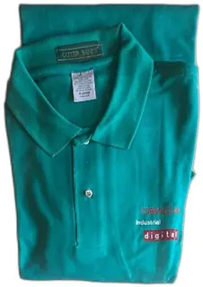 Outer Banks Oracle Industrial Digital Polo Shirt XLarge Teal Made in USA Vintage