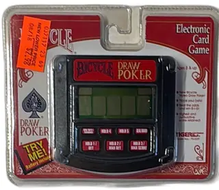 1995 Tiger Electronics Bicycle Draw Poker Handheld Electronic Card Game New
