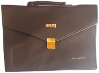Vintage Digital Equipment Corp DEC Brown Leather Briefcase Henry McCATHERN 1970s