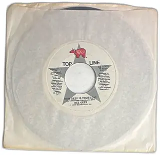 Bee Gees 45 RPM Vinyl Record RSO Top Line Stayin Alive How Deep Is Your Love 1977
