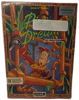 Pipe Dream IBM PC Big Box Game 1989 Lucasfilm Sealed 3.5 5.25 Disks Vintage