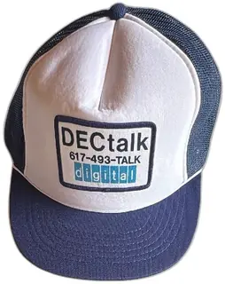 Vintage DECTalk Digital Mesh Snapback Trucker Hat Navy White Namark Taiwan