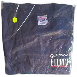 Vintage Hanes Beefy T Qualcomm Eudora Promo Shirt XL Navy Blue New Sealed