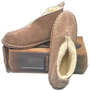 High Sierra Leather Dorm Boot Slippers Tan Size 12 13 Faux Shearling Lined