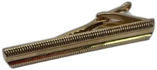 Vintage Hickok USA Gold Tone Mens Classic Ribbed Tie Clip Bar 2 Inch
