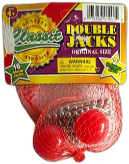 JA-RU Classic Double Jacks Set Original Size 16 Metal Jacks 2 Balls Sealed 2004