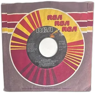 Rick Springfield Jessie's Girl Carry Me Away 7 Inch 45 RPM RCA Single 1981 Sleeve