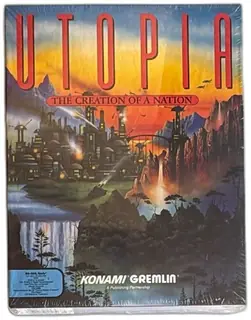 Utopia The Creation Of A Nation PC Big Box MS-DOS 1992 Konami Gremlin Sealed