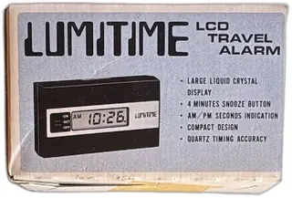 LUMITIME SS-5 LCD Travel Alarm Clock Tamura Electric Vintage Japan Boxed