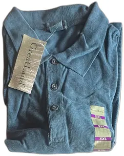 GreatLand Moonlite Polo Shirt XXL Blue 100 Percent Cotton Made in Peru NWT