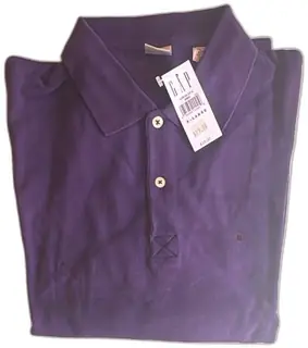 Gap Men's Purple Long Sleeve Polo Shirt XL 100 Percent Cotton NWT Malaysia Vintage