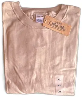 Cherokee Men’s T Shirt XL 100 Percent Cotton Beige Vintage Deadstock Mexico Tag New