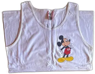Vintage Disney Designs Mickey Mouse Tank Top White XLarge Made In USA 100 Percent Cot