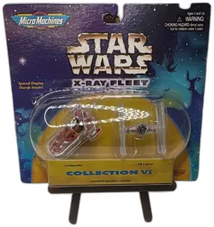 1996 Micro Machines Star Wars X-Ray Fleet Collection VI Landspeeder TIE Fighte