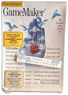 Garry Kitchens GameMaker Commodore 64 128 Activision 1985 Sealed Box Disk