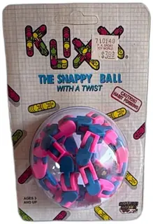 Klixx The Snappy Ball With A Twist Vintage 1990s Chase Toys Pink Blue Sealed