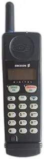 Ericsson Digital Mobile Phone Vintage Cell Phone Black Brick Early 1990s Retro