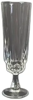 Arcoroc France Crystal Clear Faceted Champagne Flute Vintage Glass 6 Ounce
