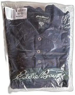 Eddie Bauer Polo Shirt Tall XXL Midnight Navy 100 Percent Cotton New In Package