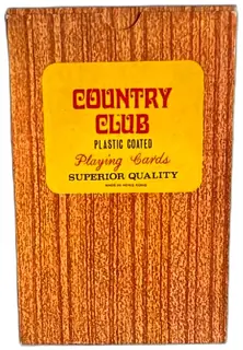 Country Club Plastic Coated Vintage Playing Cards Made In Hong Kong Superior Quality