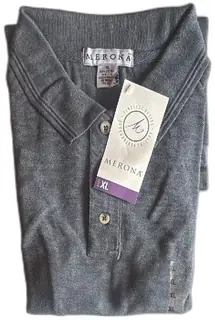 Merona Mens Polo Shirt Charcoal Heather Gray XL 100 Percent Cotton New With Tags