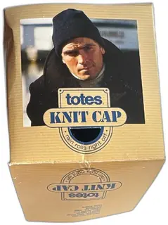 Vintage 1989 Totes Knit Cap Black Acrylic Beanie One Size Fits All With Box