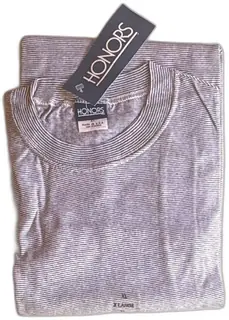 Honors XL Men’s White Striped 100 Percent Cotton T Shirt Made in USA New Tag