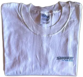Shure Gildan Ultra Cotton XL White Promo T Shirt Butterfly Singer Graphic Vintage