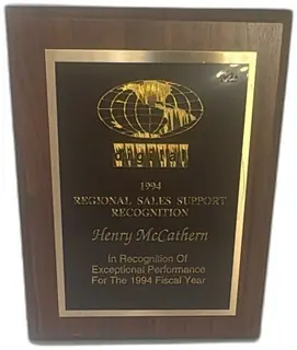 Digital 1994 Regional Sales Support Recognition Plaque Award Henry McCathern Vintage