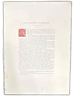 Michelangelo Buonarroti The Cumaean Sibyl Antique Art Biography Sheet Circa 1900s