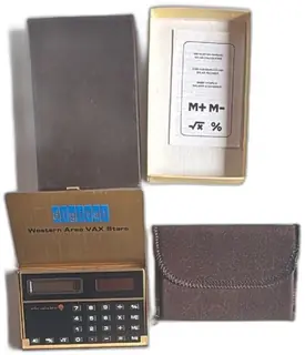 Vintage Digital Western Area VAX Stars Solar Calculator Solid Brass Case USA