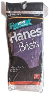 Hanes Mens Briefs Large 36-38 Vintage Sealed 1993 Three Pack 100 Percent Cotton USA