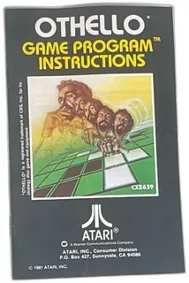 Atari Othello Game Program Instructions Manual 1981 Vintage CX2639 Fair Condition