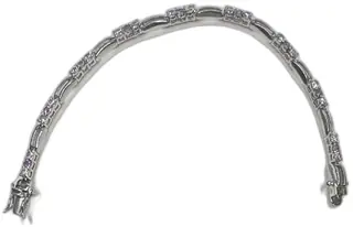 925 Sterling Silver Tennis Bracelet With Purple Amethyst And Clear Stones 7 Inch