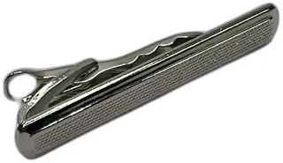 Hickok USA Silver Tone Vintage Classic Metal Tie Bar Clip Textured Design