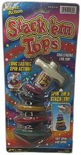 JA-RU Stack Em Tops Super Action Spinning Top Game Set No 1980 New Sealed