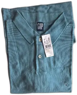 GAP Mens Polo Shirt XL Blue 100 Percent Cotton NWT Made In Thailand Vintage