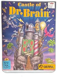Sierra Castle Of Dr Brain MS-DOS 3.5” HD VGA PC Big Box Game 1991 Sealed