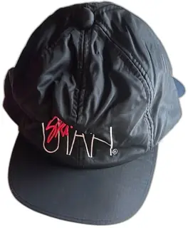 Vintage Ski Utah Waterproof Snapback Hat Hipora Kolon Black Nylon Yupoong Korea