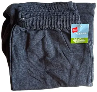 Hanes Premium Mens EcoSmart Fleece Sweatpants Large Charcoal Gray New With Tags
