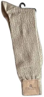 Structure Beige Textured Dress Socks 80 Percent Acrylic 20 Percent Nylon Size 10-13 N