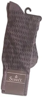 Surrey Mens Dress Socks Grey Patterned Size 6-13 Cotton Nylon Blend New USA