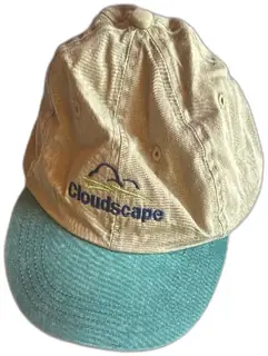 Vintage Cloudscape Intermix Software Promo Hat Cotton Deluxe Beige Green Cap Unused
