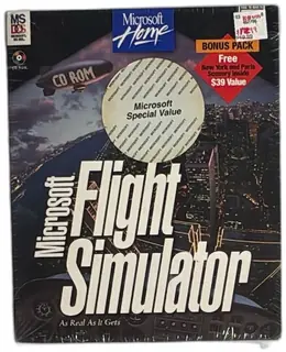 Microsoft Flight Simulator 5.1 DOS CD Enhanced 1996 New Sealed Big Box