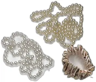 Lot Of 3 Faux Pearl Necklaces And Shell Stretch Bracelet Vintage Costume Jewel
