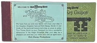 1970s Walt Disney World Magic Key Book Adult Ticket 8 Adventures Vintage Unused